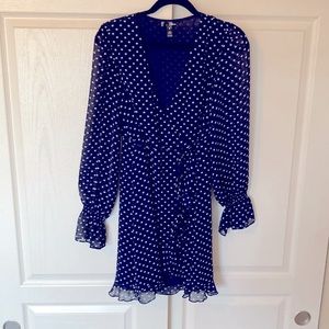 Navy and White Wrap Dress Size Medium